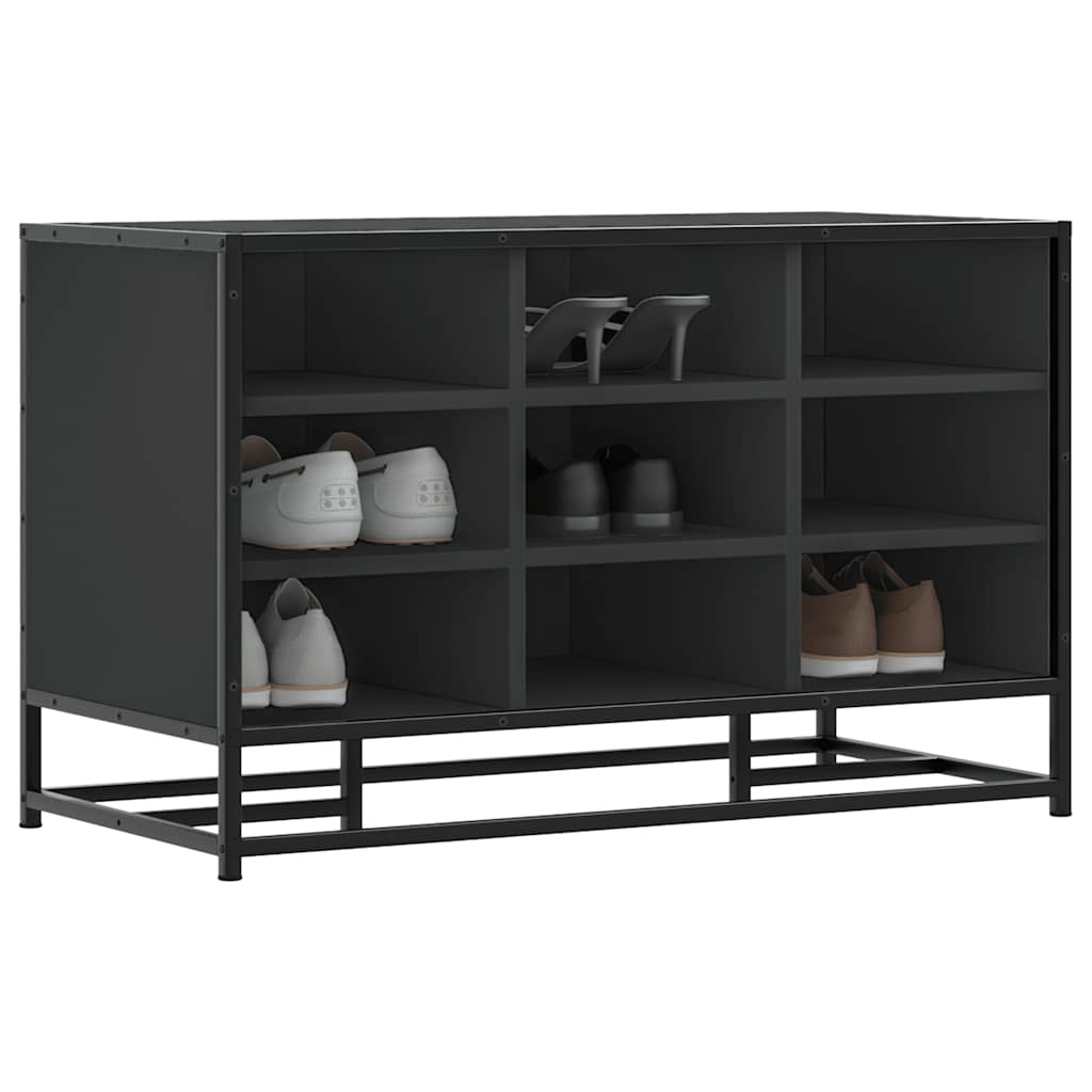 Skoskap Skohylle Skobenk Svart 84x40x53,5 cm og metall