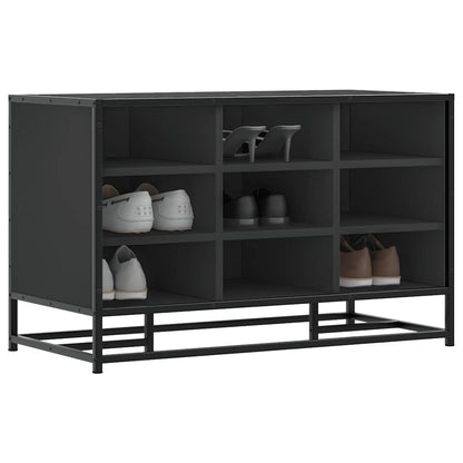 Skoskap Skohylle Skobenk Svart 84x40x53,5 cm og metall