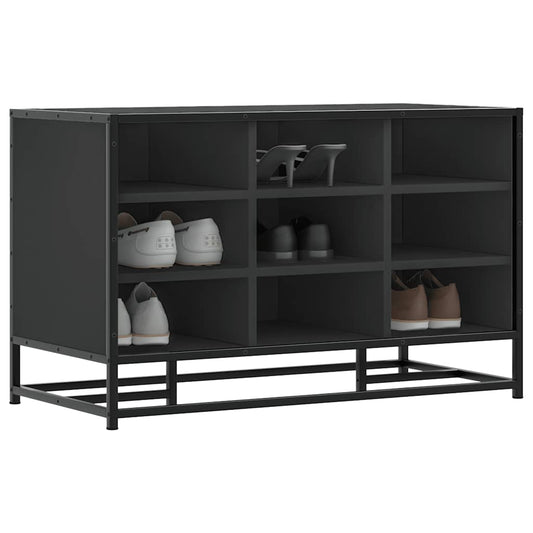 Skoskap Skohylle Skobenk Svart 84x40x53,5 cm og metall