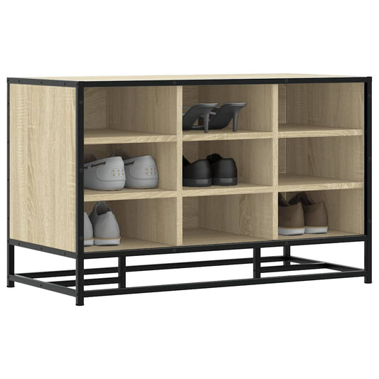 Skoskap Skohylle Skobenk Sonoma Eik 84x40x53,5 cm og metall