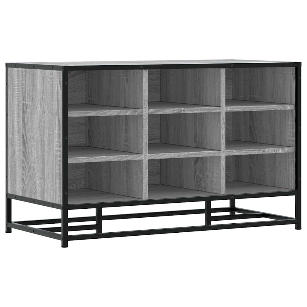 Skoskap Skohylle Skobenk Sonoma Grå 84x40x53,5 cm og metall