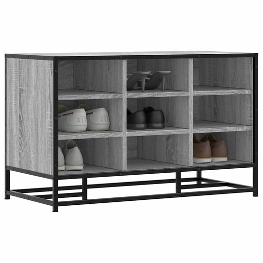 Skoskap Skohylle Skobenk Sonoma Grå 84x40x53,5 cm og metall