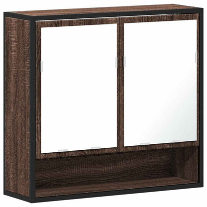 Baderomsspeil Baderomsskap med speil Brun Eik 65x20x60 cm