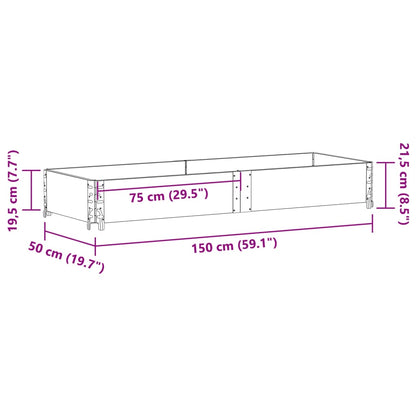 Hageplantekasse svart 150x50 cm heltre furu