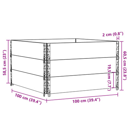 Plantekasse svart 100x100 cm heltre furu