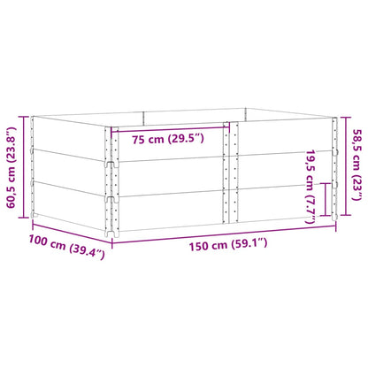Plantekasse brun 150x100 cm heltre furu