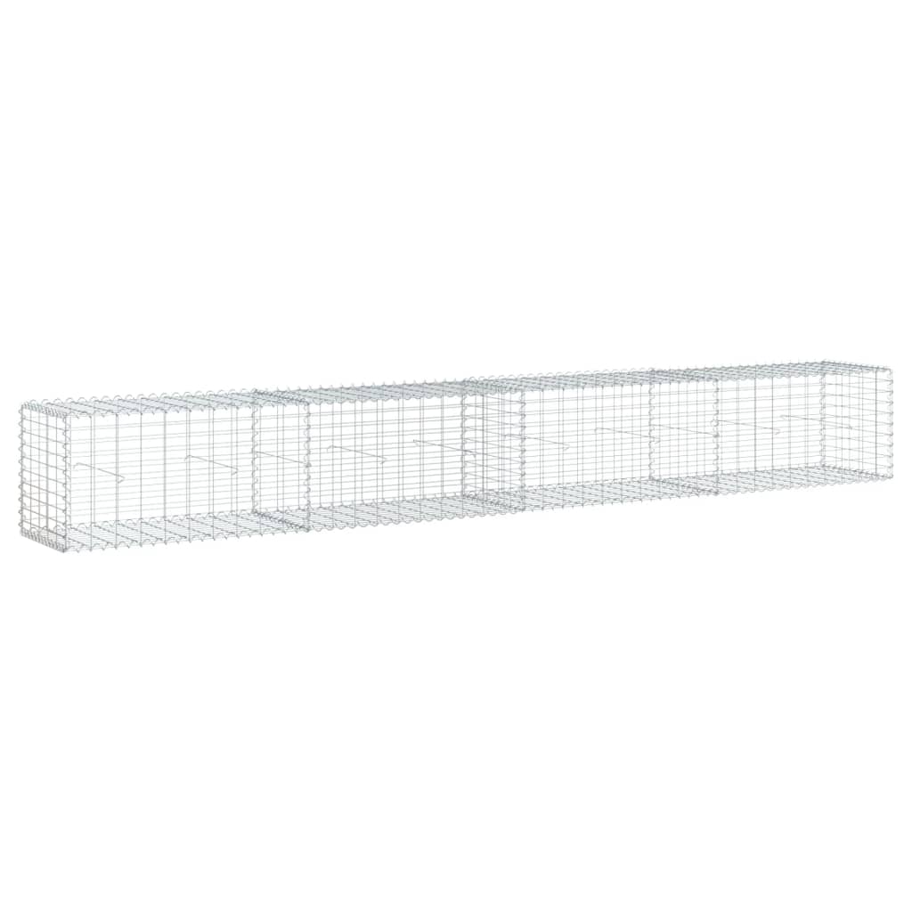 Gabionkurv med deksel 400x50x50 cm galvanisert jern