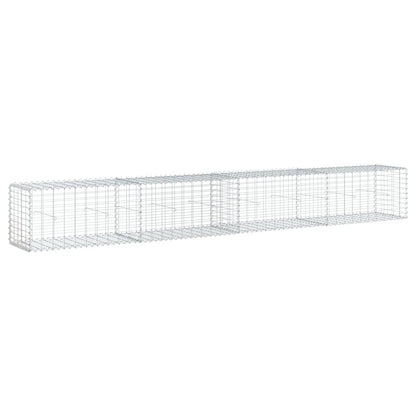 Gabionkurv med deksel 400x50x50 cm galvanisert jern