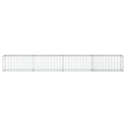 Gabionkurv med deksel 400x50x50 cm galvanisert jern
