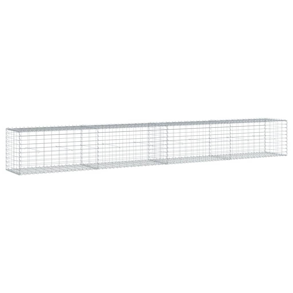 Gabionkurv med deksel 400x50x50 cm galvanisert jern