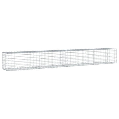 Gabionkurv med deksel 400x50x50 cm galvanisert jern