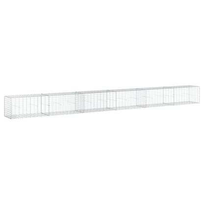 Gabionkurv med deksel 600x50x50 cm galvanisert jern