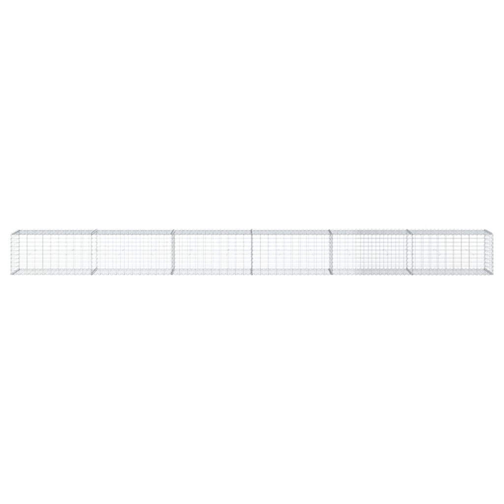 Gabionkurv med deksel 600x50x50 cm galvanisert jern