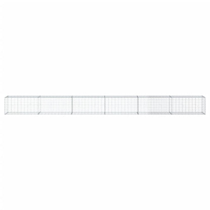 Gabionkurv med deksel 600x50x50 cm galvanisert jern