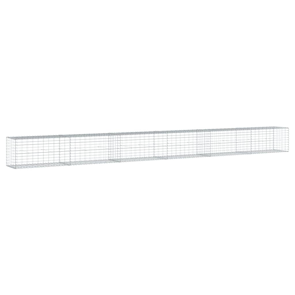 Gabionkurv med deksel 600x50x50 cm galvanisert jern