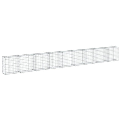 Gabionkurv med deksel 900x50x100 cm galvanisert jern