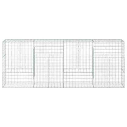 Gabionkurv med deksel 400x50x150 cm galvanisert jern
