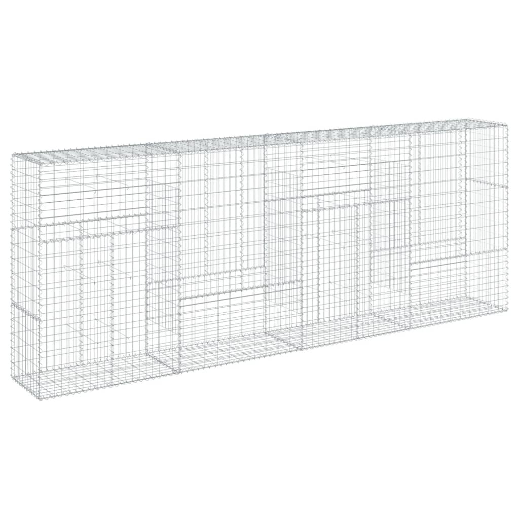 Gabionkurv med deksel 400x50x150 cm galvanisert jern