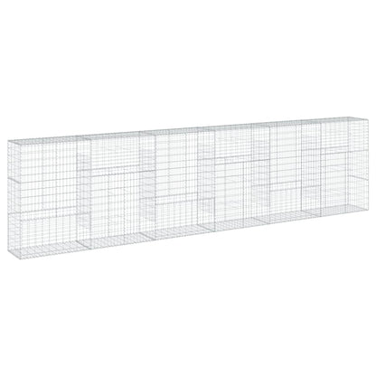Gabionkurv med deksel 600x50x150 cm galvanisert jern
