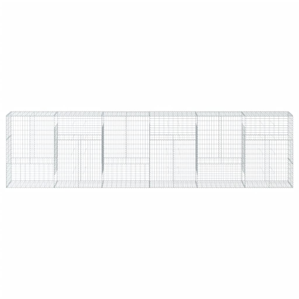 Gabionkurv med deksel 600x50x150 cm galvanisert jern