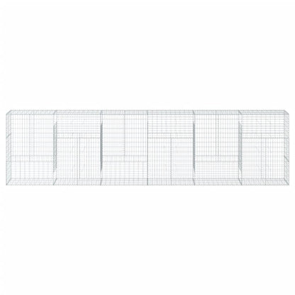 Gabionkurv med deksel 600x50x150 cm galvanisert jern
