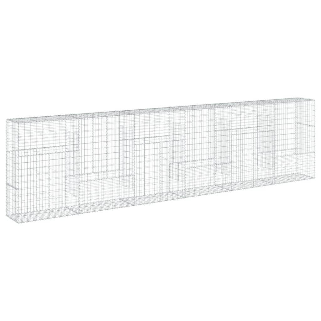 Gabionkurv med deksel 600x50x150 cm galvanisert jern