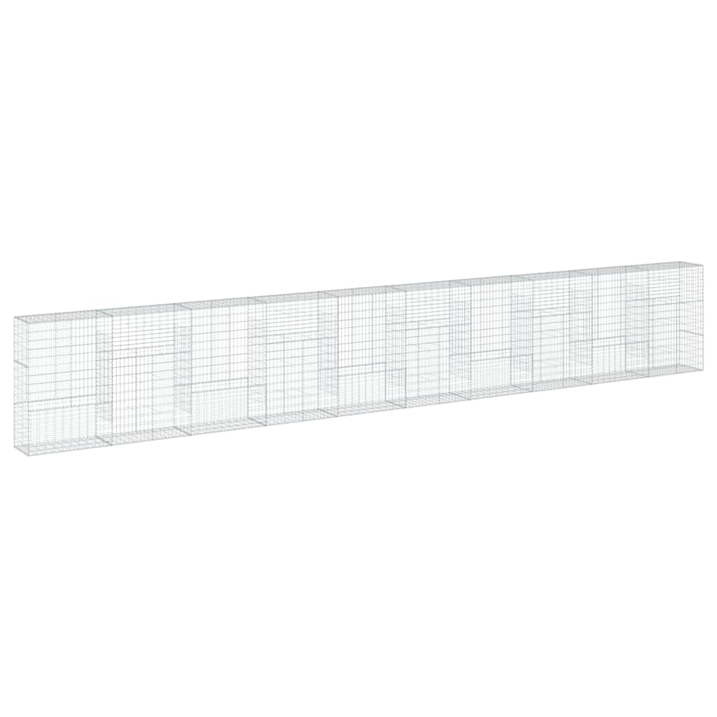 Gabionkurv med deksel 1000x50x150 cm galvanisert jern