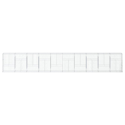 Gabionkurv med deksel 1000x50x150 cm galvanisert jern