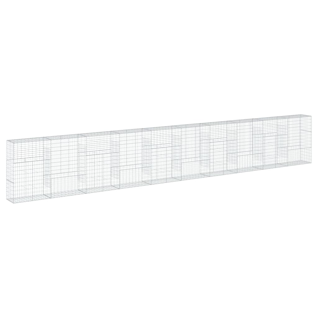 Gabionkurv med deksel 1000x50x150 cm galvanisert jern
