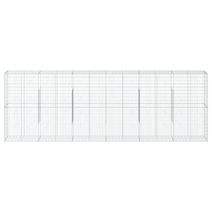 Gabionkurv med deksel 600x50x200 cm galvanisert jern