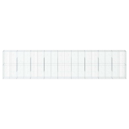 Gabionkurv med deksel 900x50x200 cm galvanisert jern
