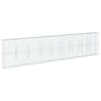 Gabionkurv med deksel 900x50x200 cm galvanisert jern
