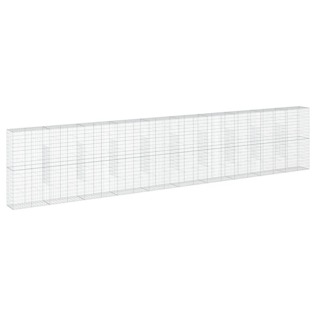 Gabionkurv med deksel 1000x50x200 cm galvanisert jern