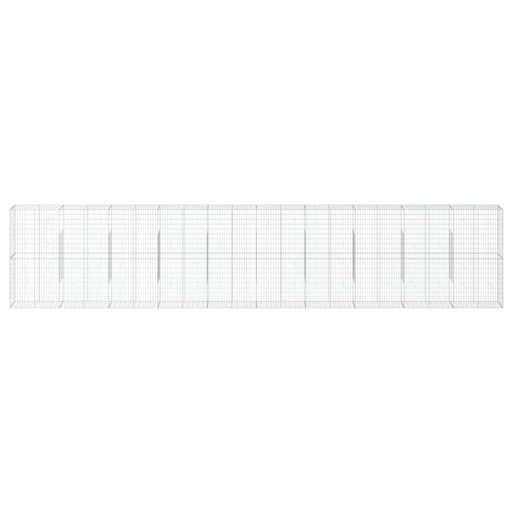 Gabionkurv med deksel 1000x50x200 cm galvanisert jern