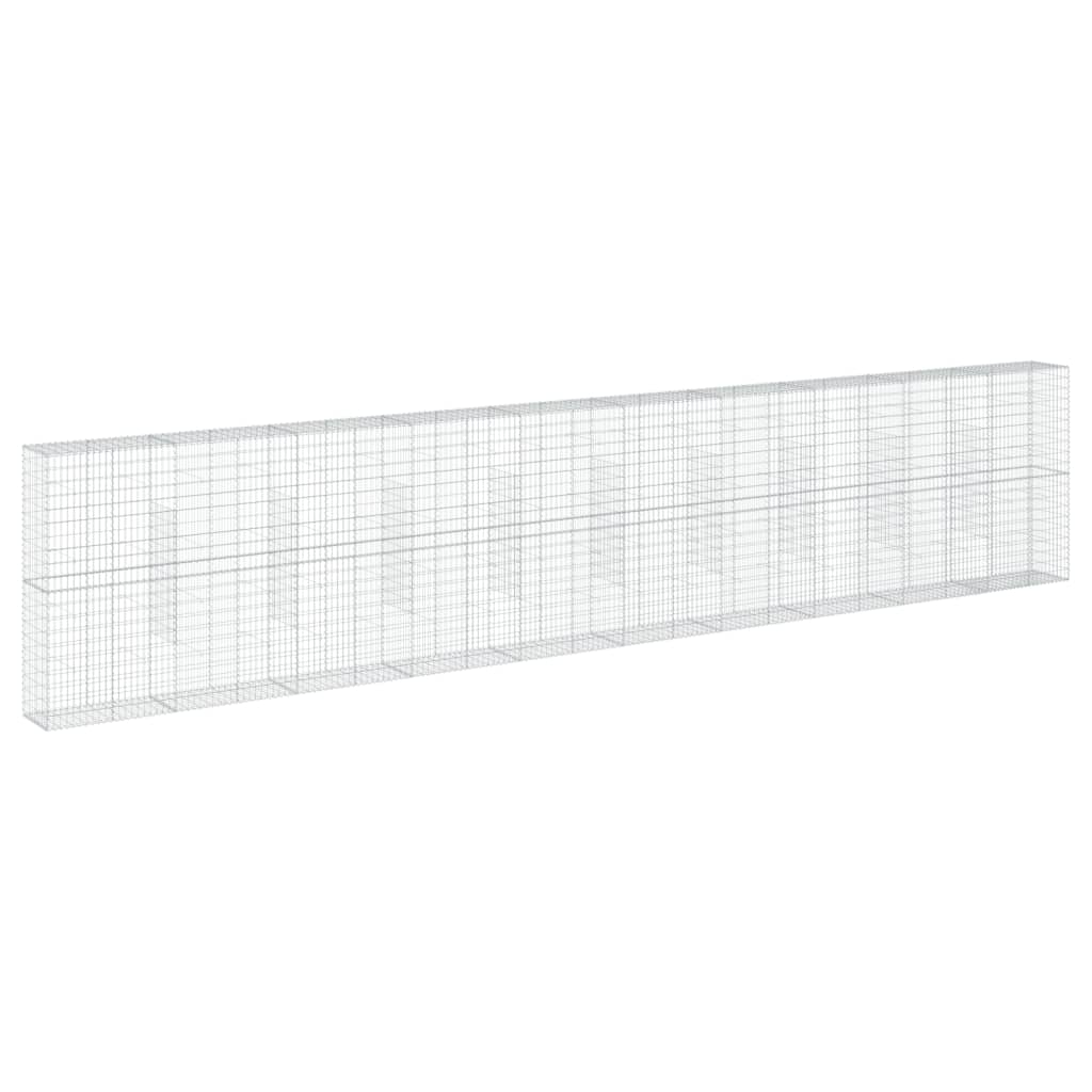 Gabionkurv med deksel 1000x50x200 cm galvanisert jern