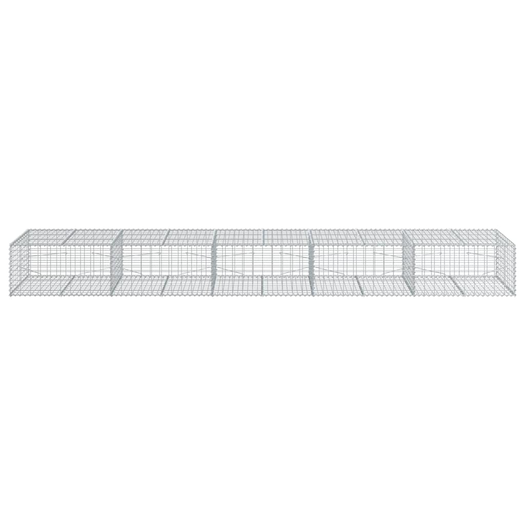 Gabionkurv med deksel 500x100x50 cm galvanisert jern
