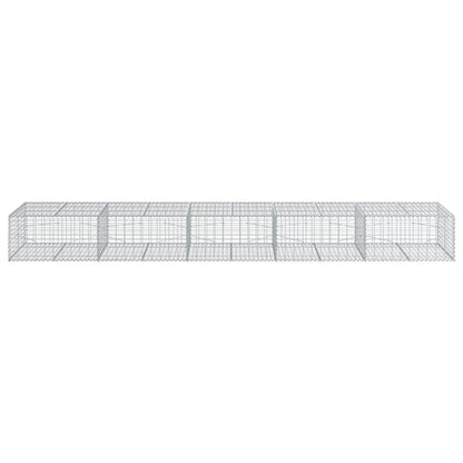 Gabionkurv med deksel 500x100x50 cm galvanisert jern