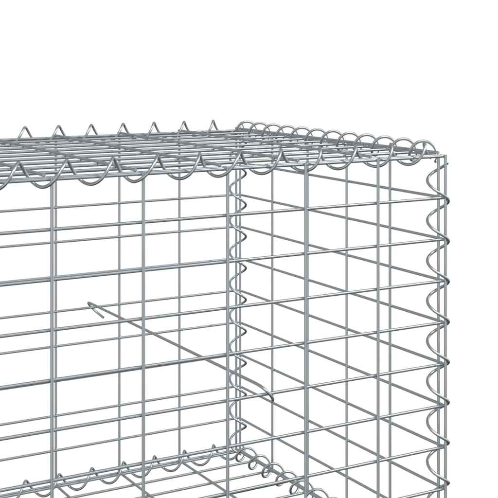 Gabionkurv med deksel 500x100x50 cm galvanisert jern