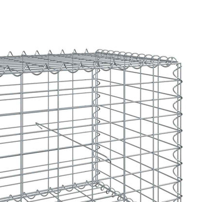 Gabionkurv med deksel 500x100x50 cm galvanisert jern