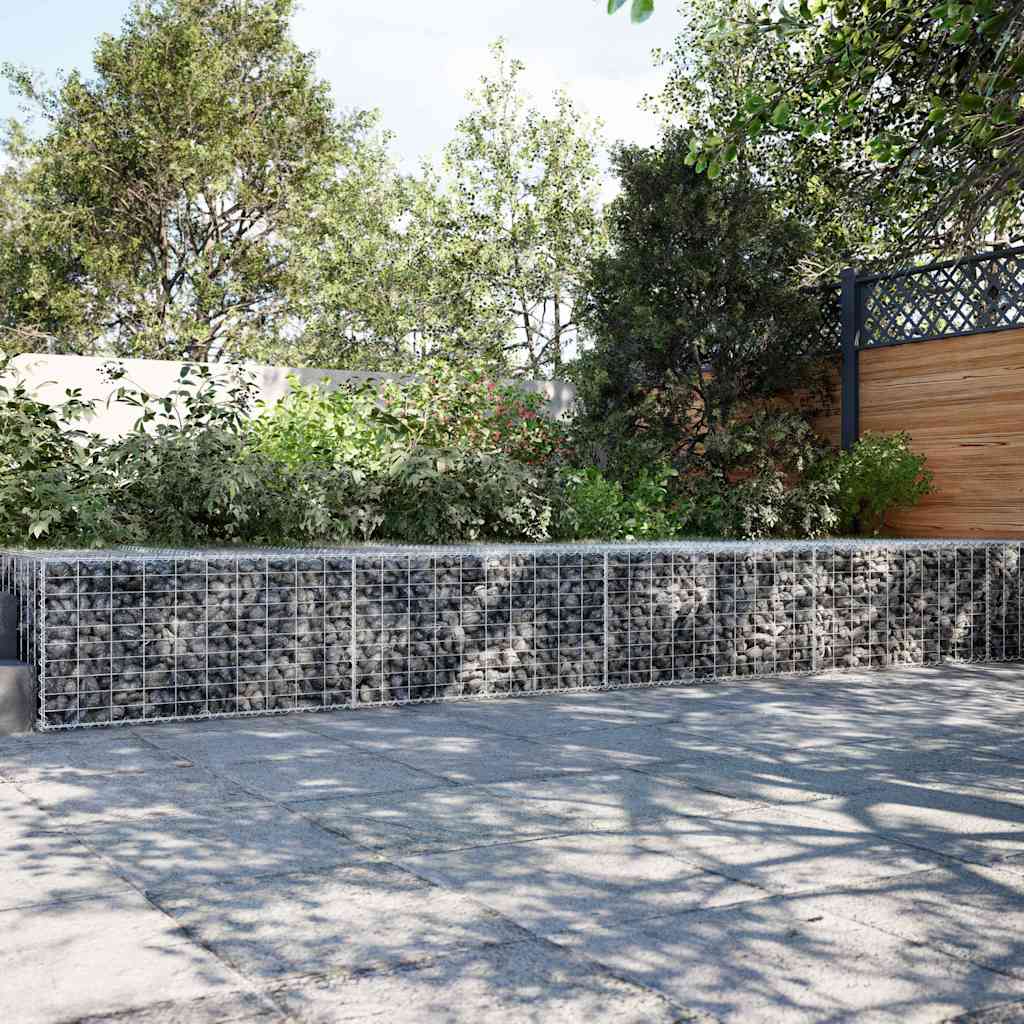Gabionkurv med deksel 500x100x50 cm galvanisert jern