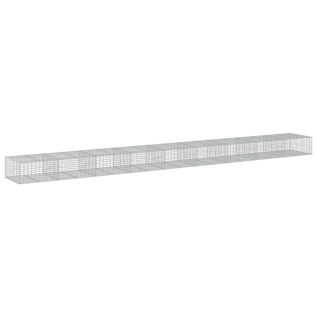 Gabionkurv med deksel 900x100x50 cm galvanisert jern