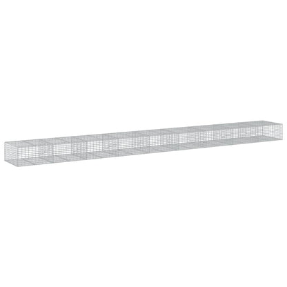 Gabionkurv med deksel 900x100x50 cm galvanisert jern