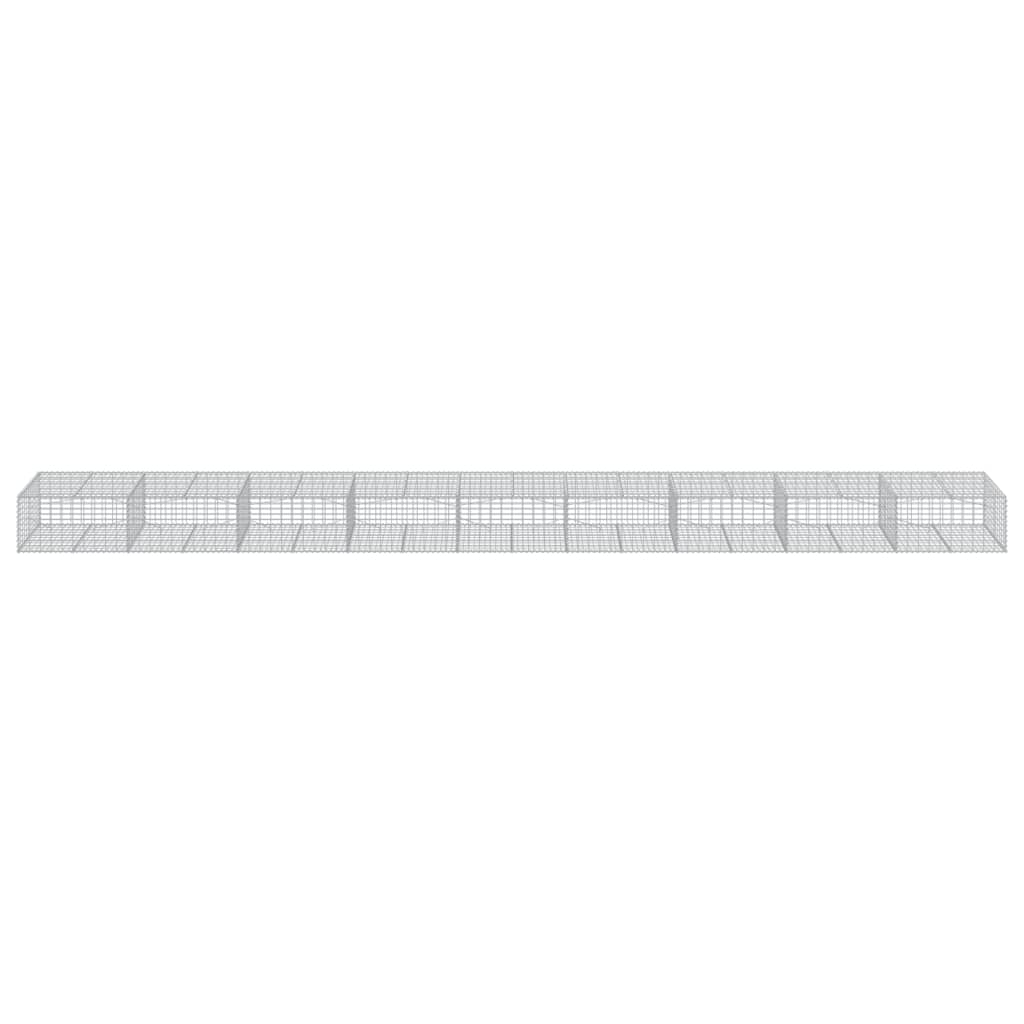 Gabionkurv med deksel 900x100x50 cm galvanisert jern