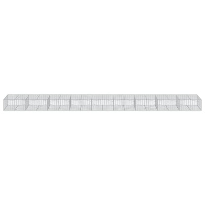 Gabionkurv med deksel 900x100x50 cm galvanisert jern