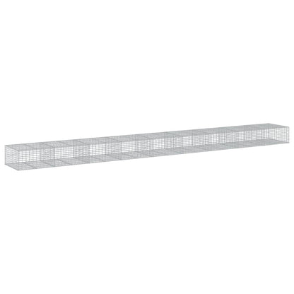 Gabionkurv med deksel 900x100x50 cm galvanisert jern