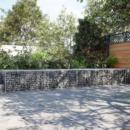 Gabionkurv med deksel 900x100x50 cm galvanisert jern