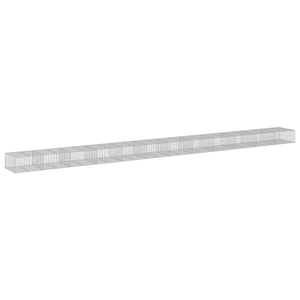 Gabionkurv med deksel 1200x100x50 cm galvanisert jern