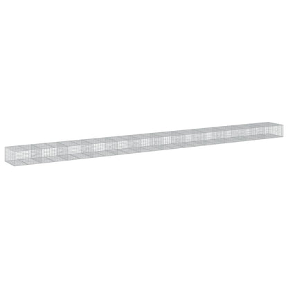 Gabionkurv med deksel 1200x100x50 cm galvanisert jern