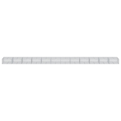 Gabionkurv med deksel 1200x100x50 cm galvanisert jern