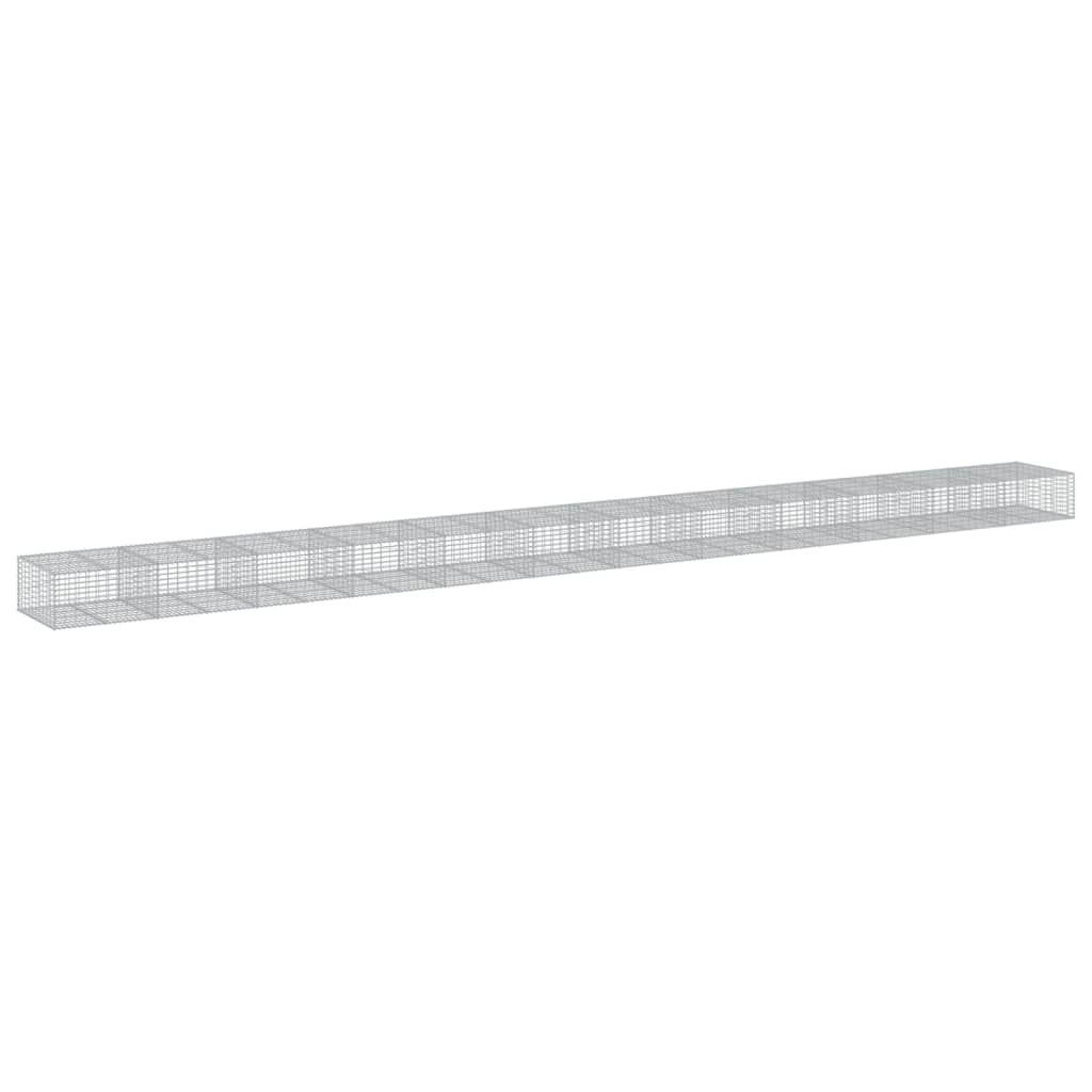 Gabionkurv med deksel 1200x100x50 cm galvanisert jern
